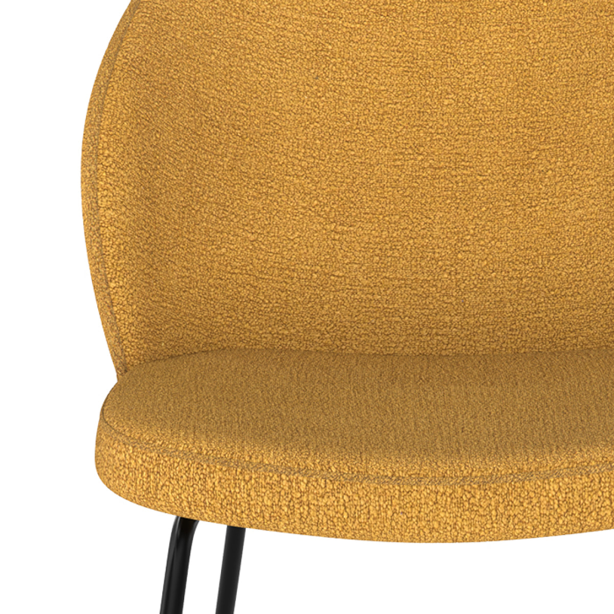Lot de 2 chaises jaunes en tissu bouclette et pied en métal - Groom