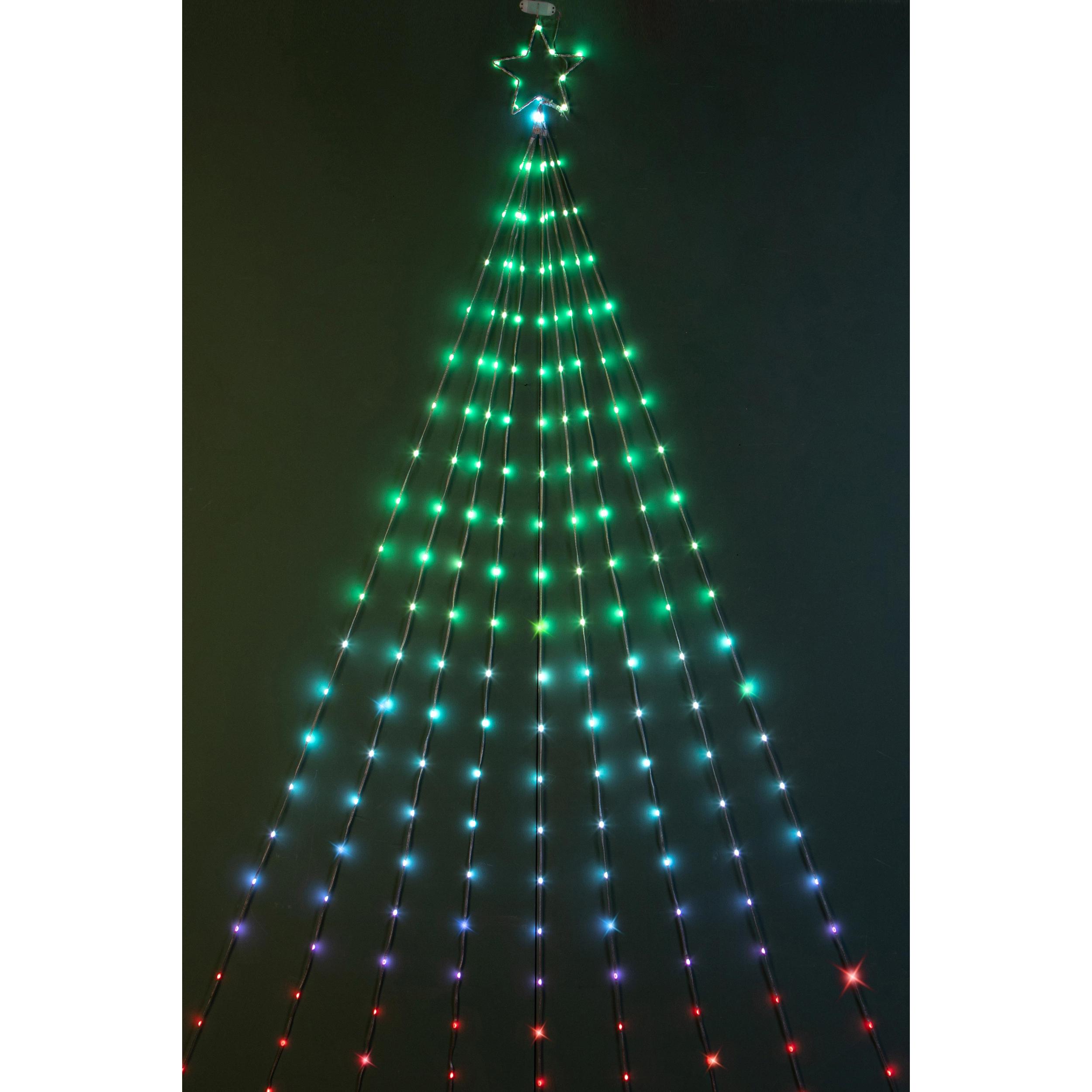 Albero con led 32 giochi luci, uso esterno - Pezzi 1 - Colore Multicolore - 240X3X3cm - Bianchi Dino -