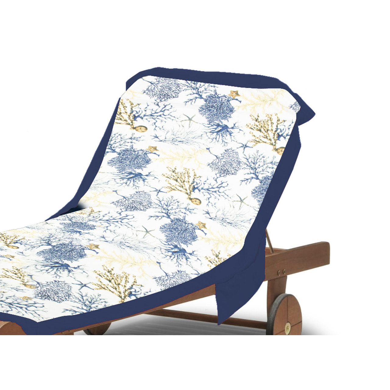 Telo Mare Lettino In Microfibra Disegno Coralli