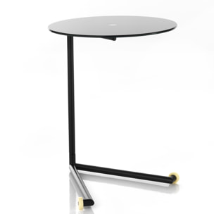 Tomasucci Table basse HARDY NOIRE à roulettes