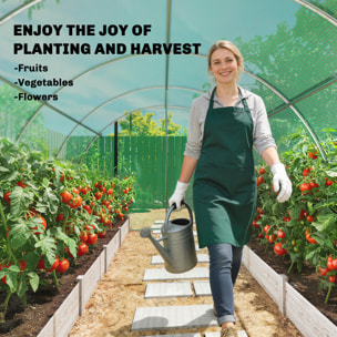 Serre tunnel de jardin - 12 m² - bâche PE 140 g/m² - 2 portes et 8 fenêtres - 295x400x200cm - bâche PE 140 g/m² - vert