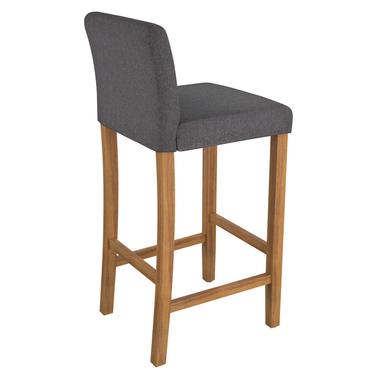 Lot de 2 chaises de bar en tissu gris foncé et pieds en bois 75 cm - Havane
