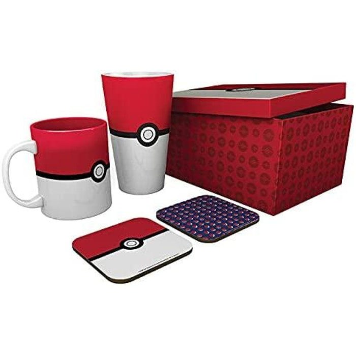 Pokemon - Pck Bicchieri Xxl + Tazza + 2 Sottobicchieri "pokéball"