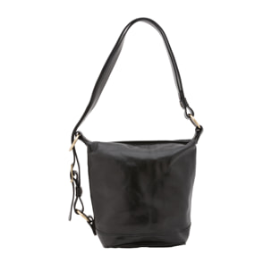 Borsa a secchiello  da donna In Vera pelle Made in Italy 25x28x14 cm