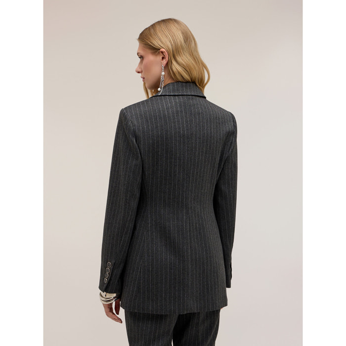 Motivi - Blazer doppiopetto gessato The Tailoring Lab - Grigio