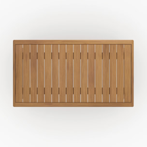 Salon de jardin 3 places en tissu beige clair et bois d'acacia - Siargao