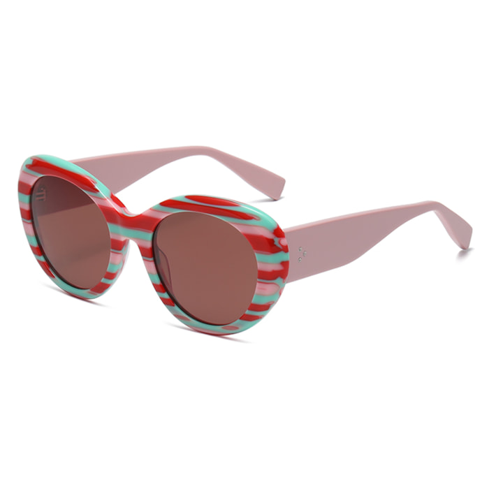 Gafas OCEAN modelo Palombaggia en color Montura rosa floral con lentes moradas