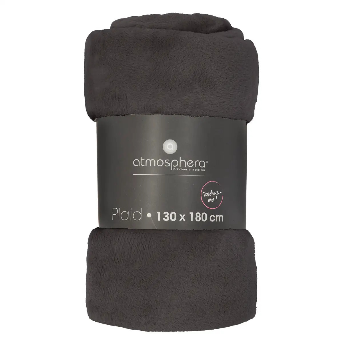 Plaid flanelle gris ardoise 130x180cm