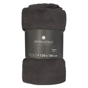 Plaid flanelle gris ardoise 130x180cm