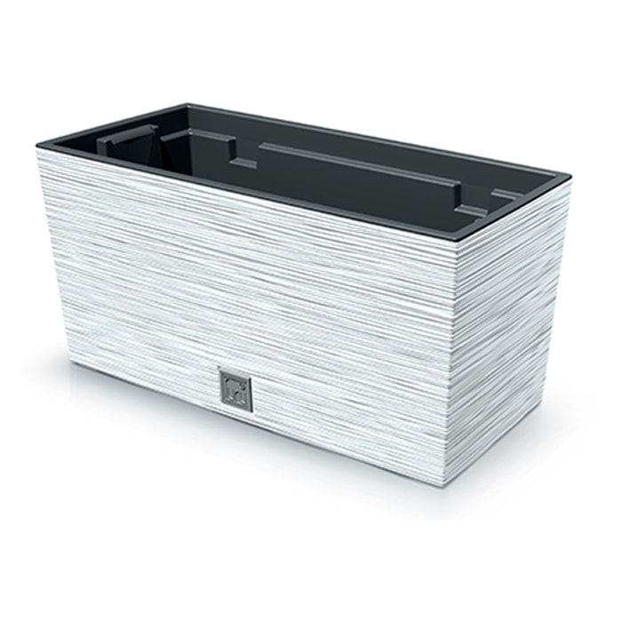 Macetero color blanco, con depósito, colección FURU.