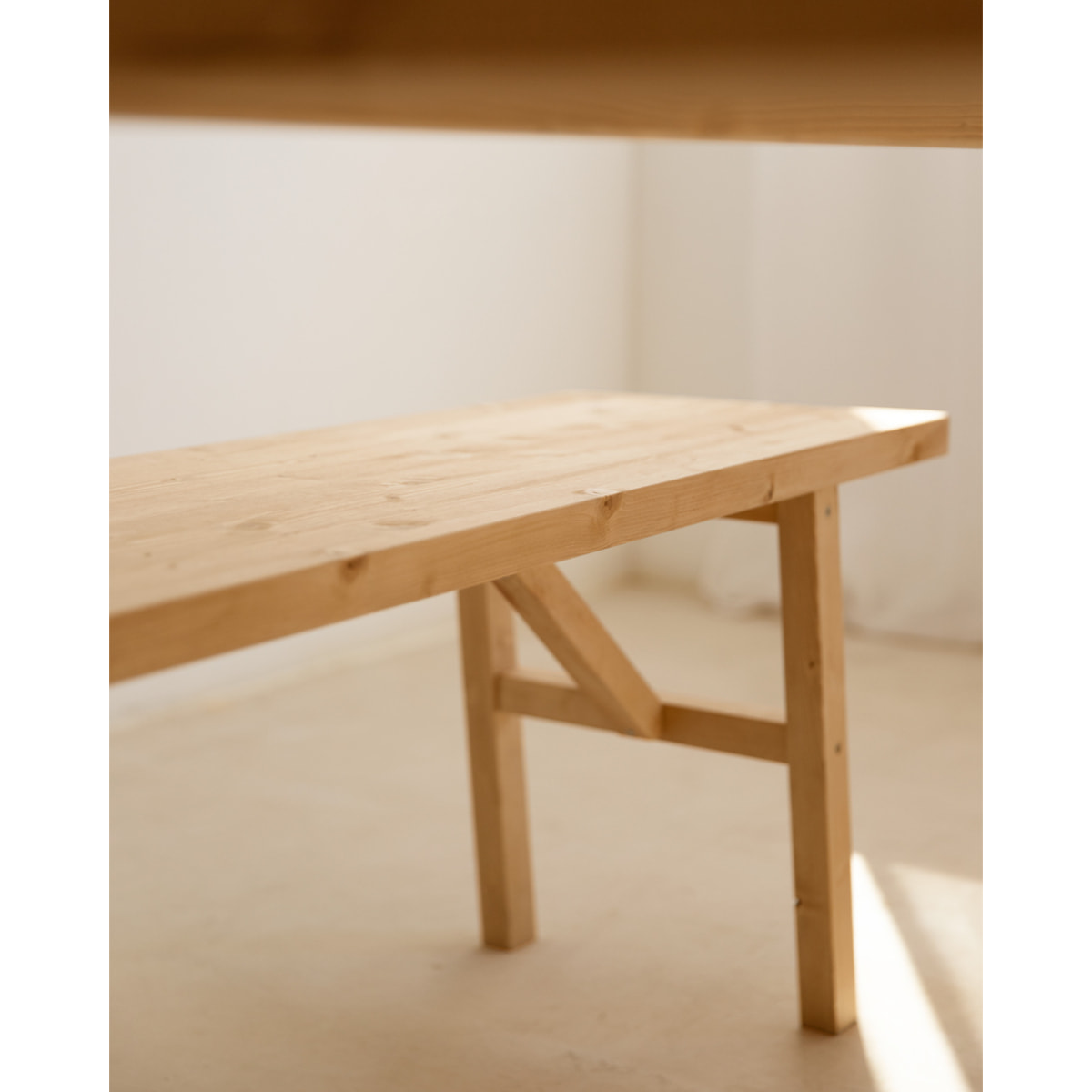 Banc en bois massif ton chêne moyen en différentes tailles