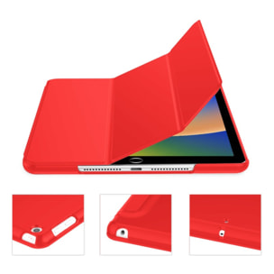 Etui Smart Cover iPad 10.2 Pouces (2019/2020/2021) Rouge à rabat avec support