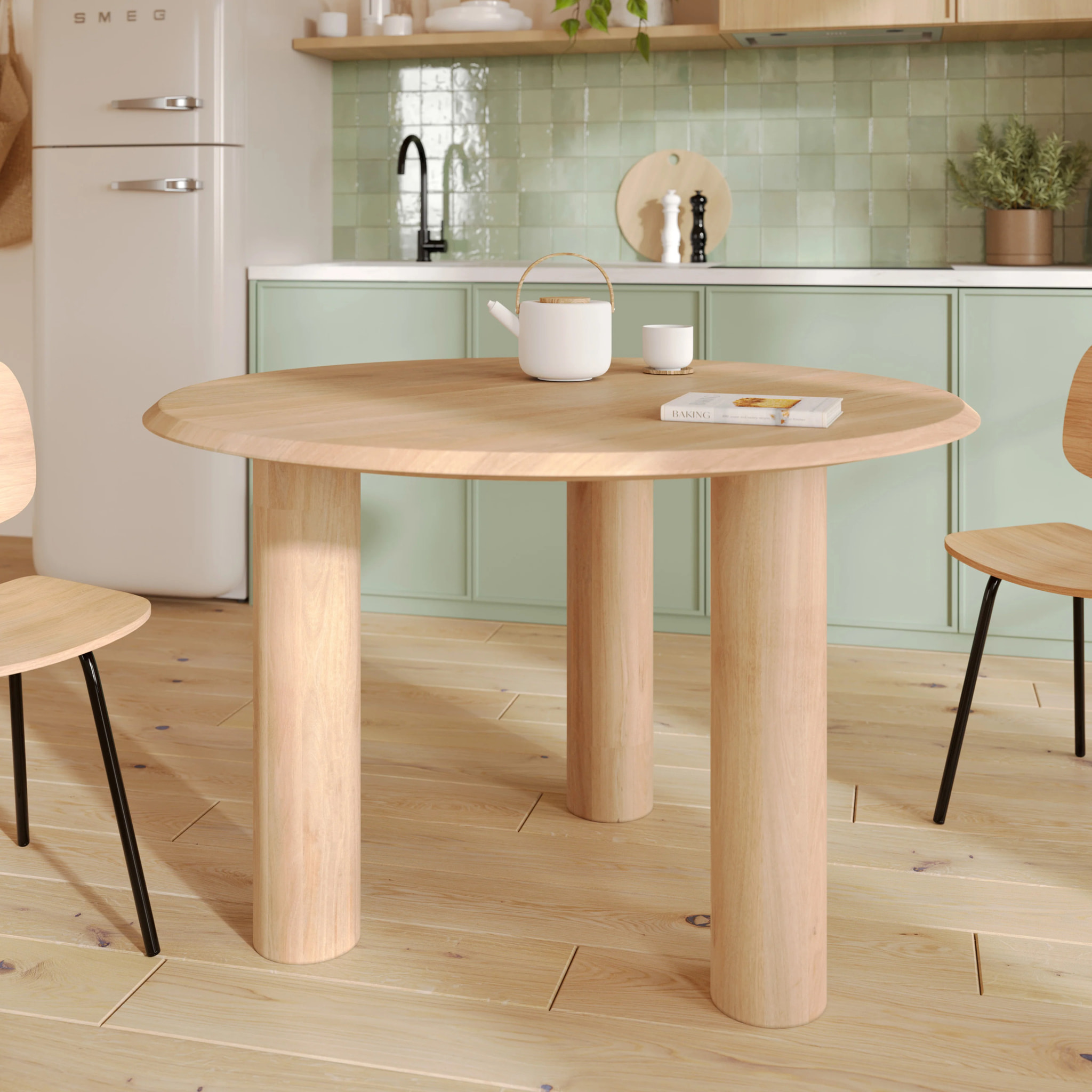 Table ronde en bois de manguier 4 personnes - Sacha