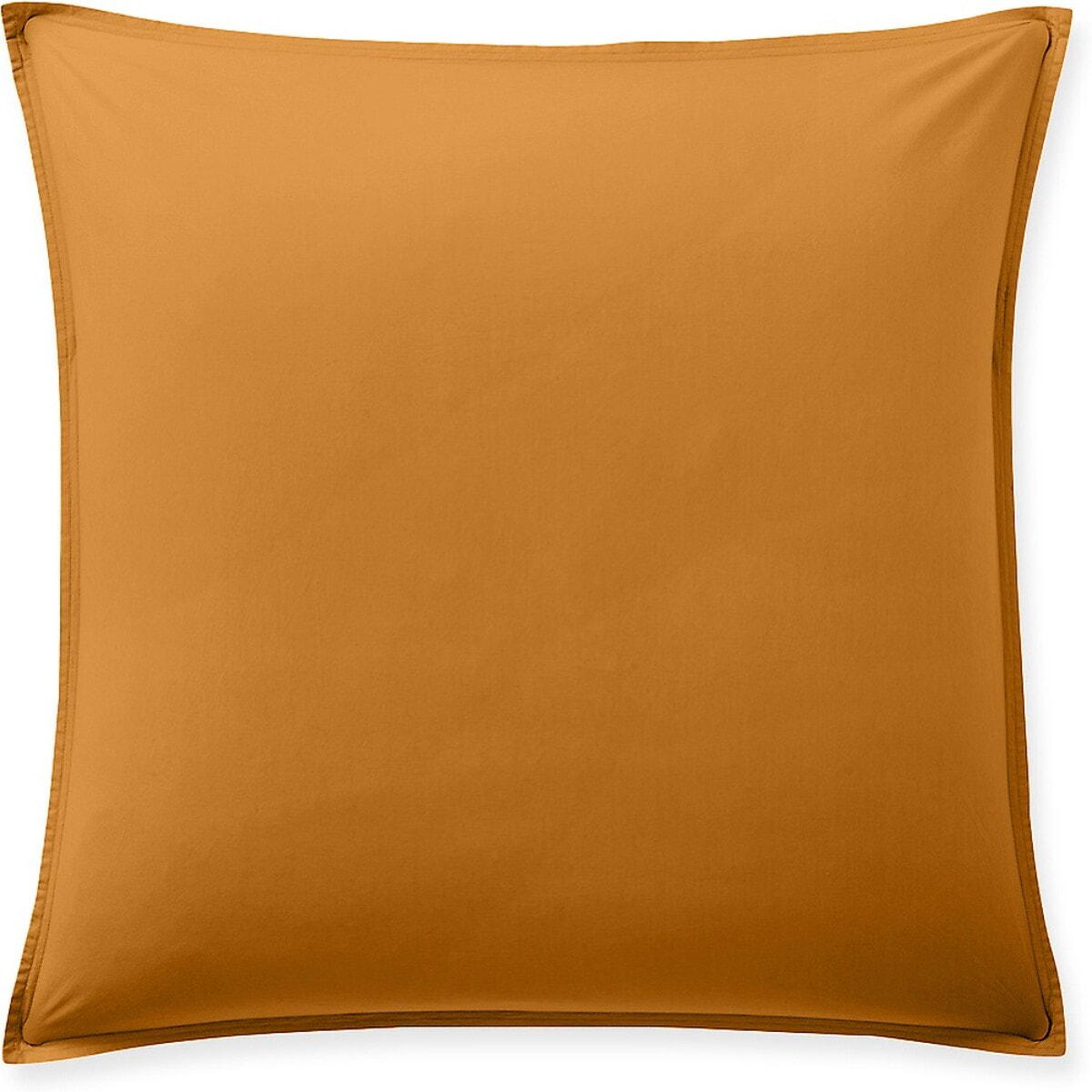 Paire de Taies D'oreiller Avec Volant 100% Percale De Coton Lavé Safran