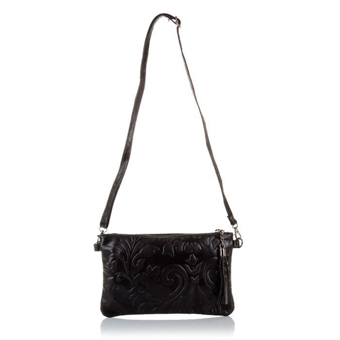 Deanna Borsa a mano Donna.Pelle autentica Camoscio Incisa Fiori