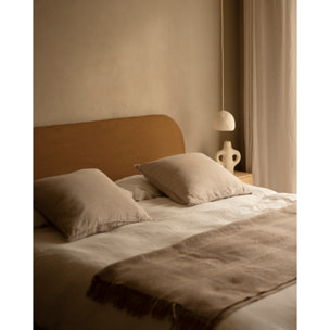 Cabecero tapizado desenfundable de lino teja de varias medidas