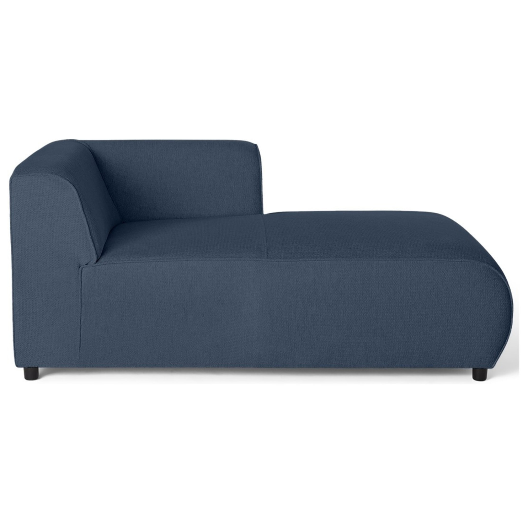 Suaro - Module d'assise méridienne droit en tissu texturé - Bleu