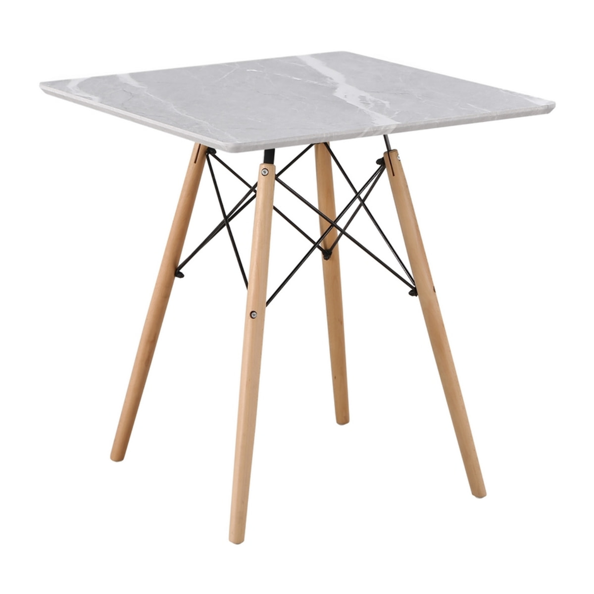 Tavolo da pranzo quadrato top verde salvia 70x70x74 cm - Ester