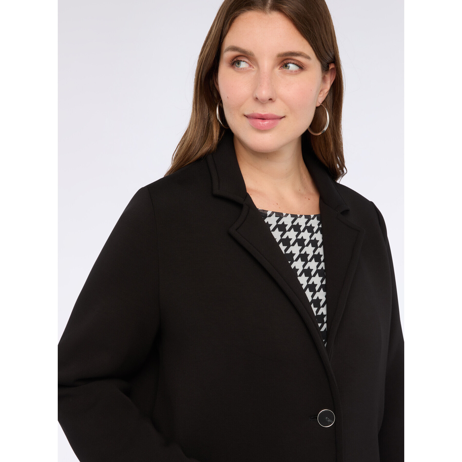 Fiorella Rubino - Cappotto in scuba dalla linea essenziale - Nero