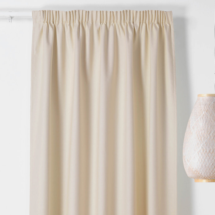 Rideau occultant galon fronceur  - Effet chiné - Ivoire