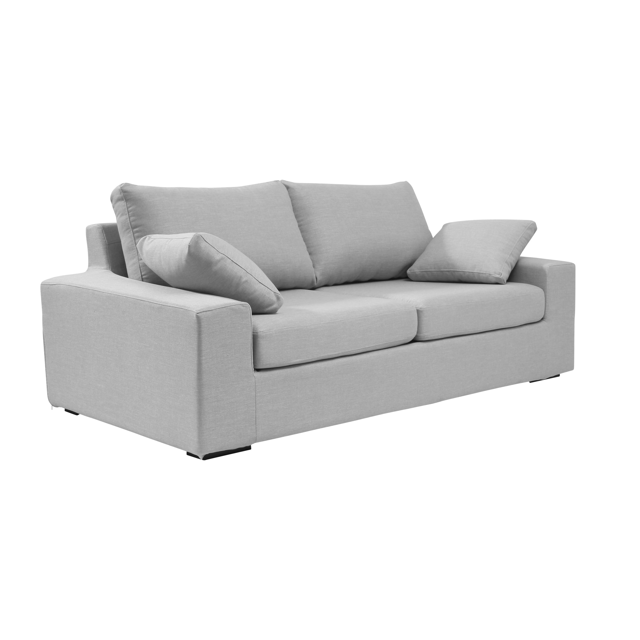 Canapé convertible 6 cm DEULE 3 pl 193 cm tissu Tradition Gris Clair - Fabriqué en France