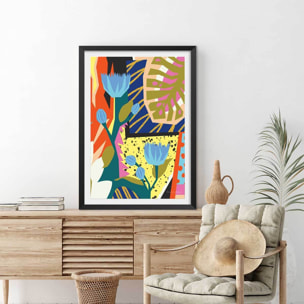 Affiche mode Born in the 80s Affiche + cadre en bois - Noir