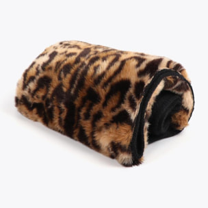 Sciarpa combinata in maglia e pelliccia sintetica