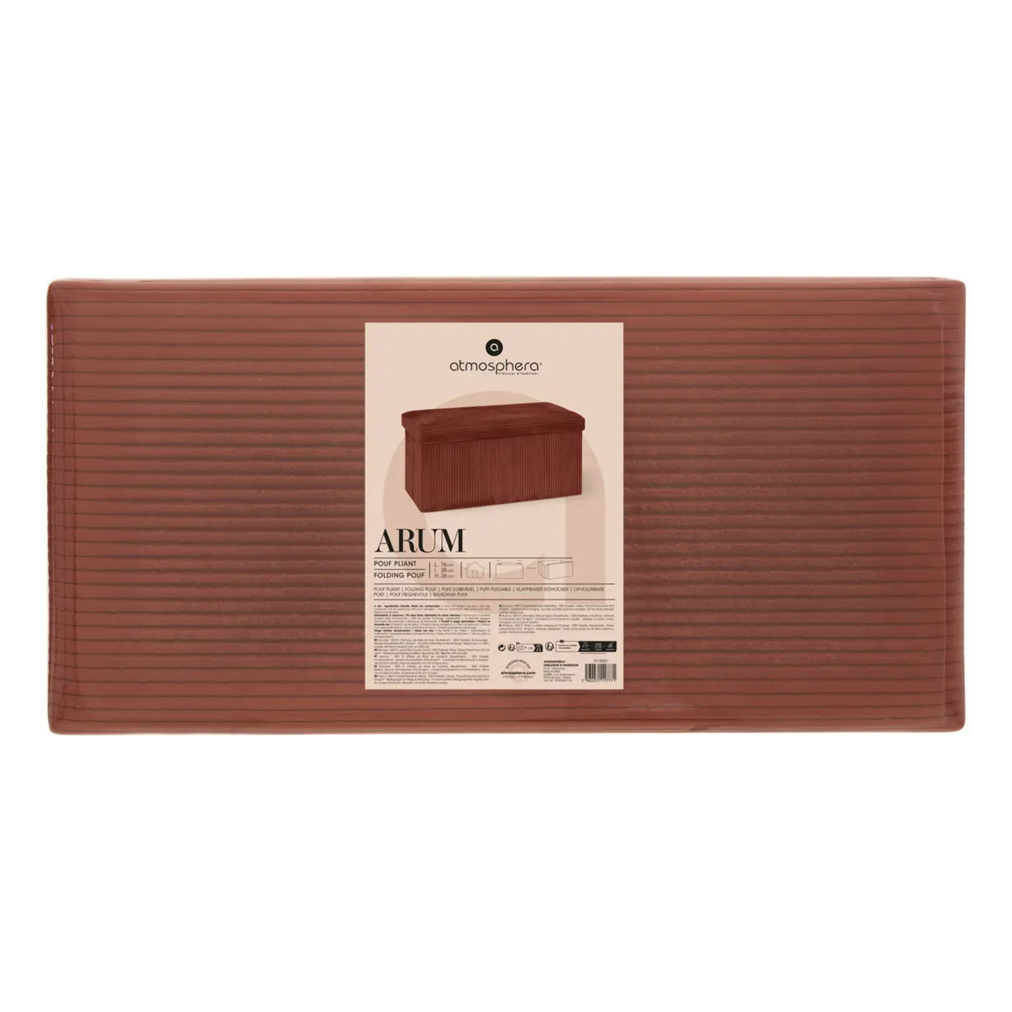 Pouf pliant Arum ambre 76x38cm