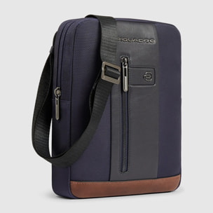 Piquadro Borsello porta iPad® in tessuto riciclato e pelle con tasca per AirPods®