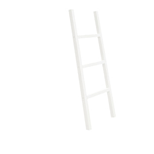 Escalera de madera maciza color blanco de 41x118x4cm Alto: 118 Largo: 41 Ancho: 3.5