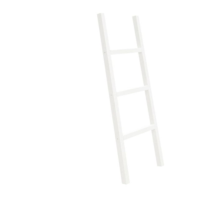 Escalera de madera maciza color blanco de 41x118x4cm Alto: 118 Largo: 41 Ancho: 3.5