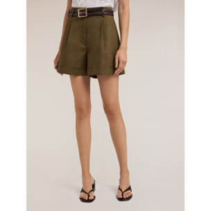 Motivi - Shorts con pliegues - Verde militare