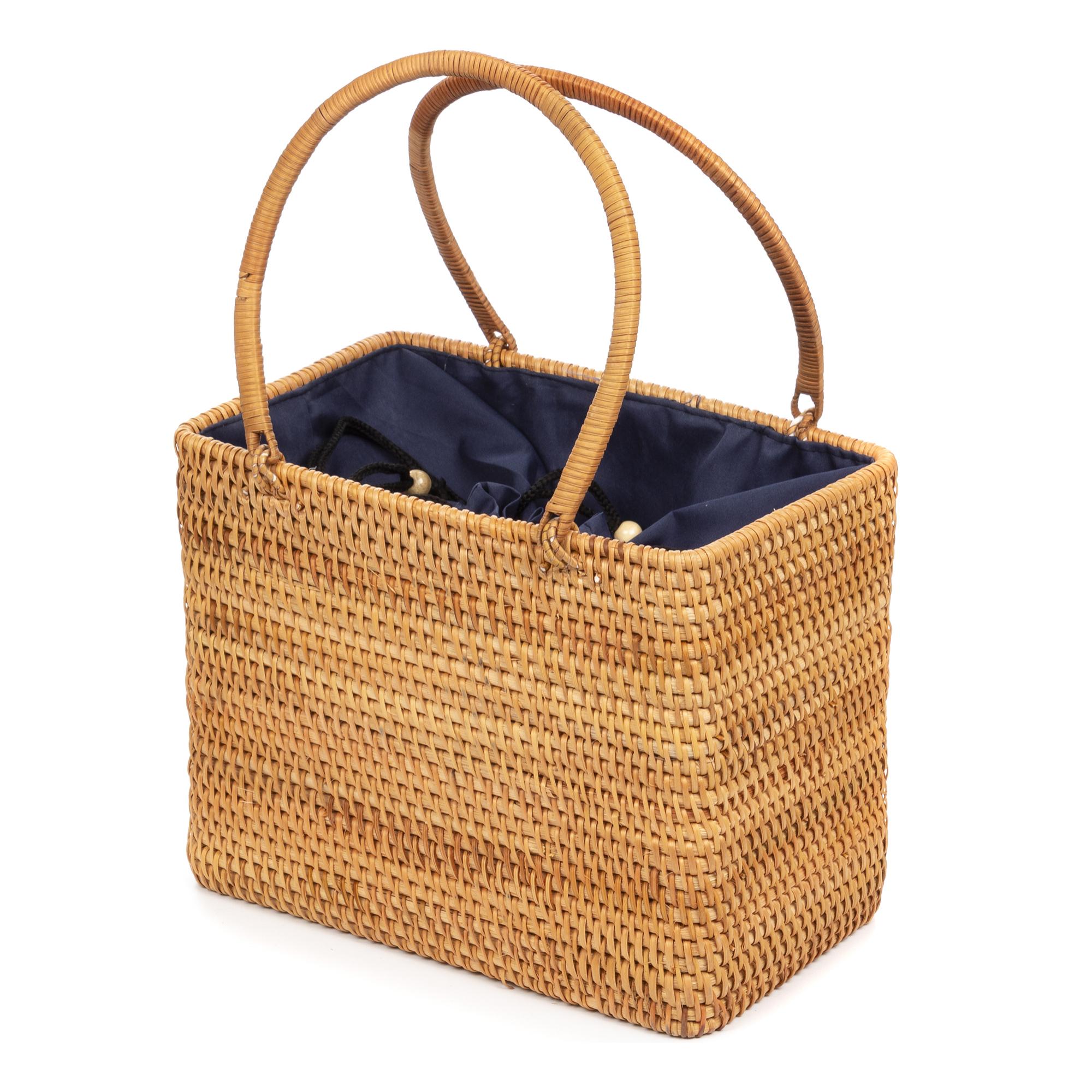 Borsa tote Volturino in rattan.