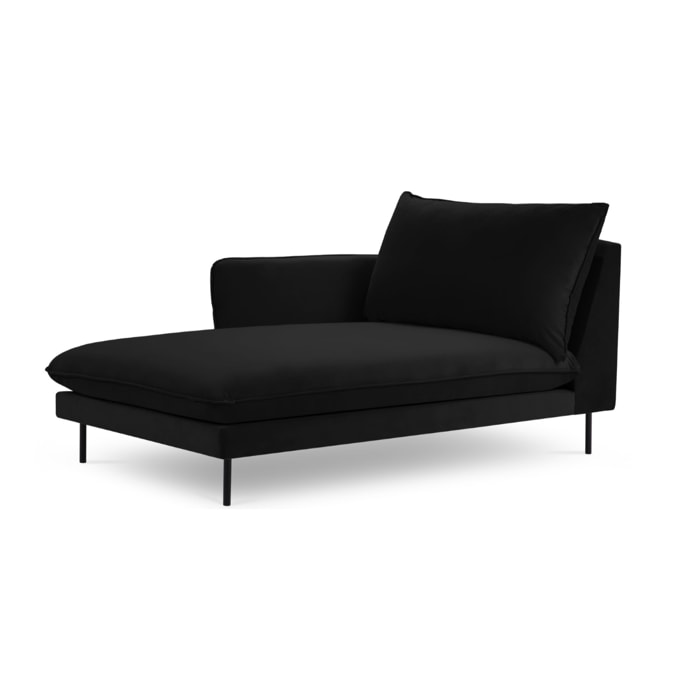 Méridienne gauche "Vienna" en velours noir