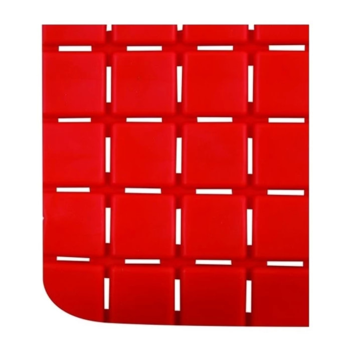 Tapis Fond de douche antidérapant Caoutchouc QUADRO 54x54cm Rouge MSV