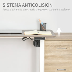 Vinsetto Escritorio Eléctrico de Pie Macro de Escritorio de Altura Ajustable con 4 Teclas de Memoria Automática Inteligente para Oficina Casa 120x60x72-116 cm Blanco