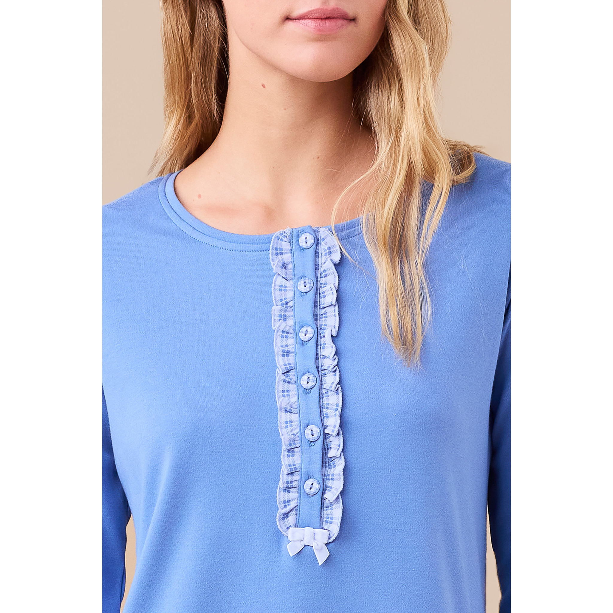 Camicia da notte donna caldo cotone articolo quadretto. Noidinotte