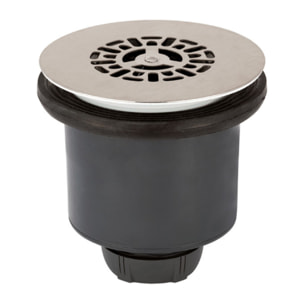 Bonde de receveur de douche sortie verticale WIRQUIN Tourbillon D90 grille plate inox