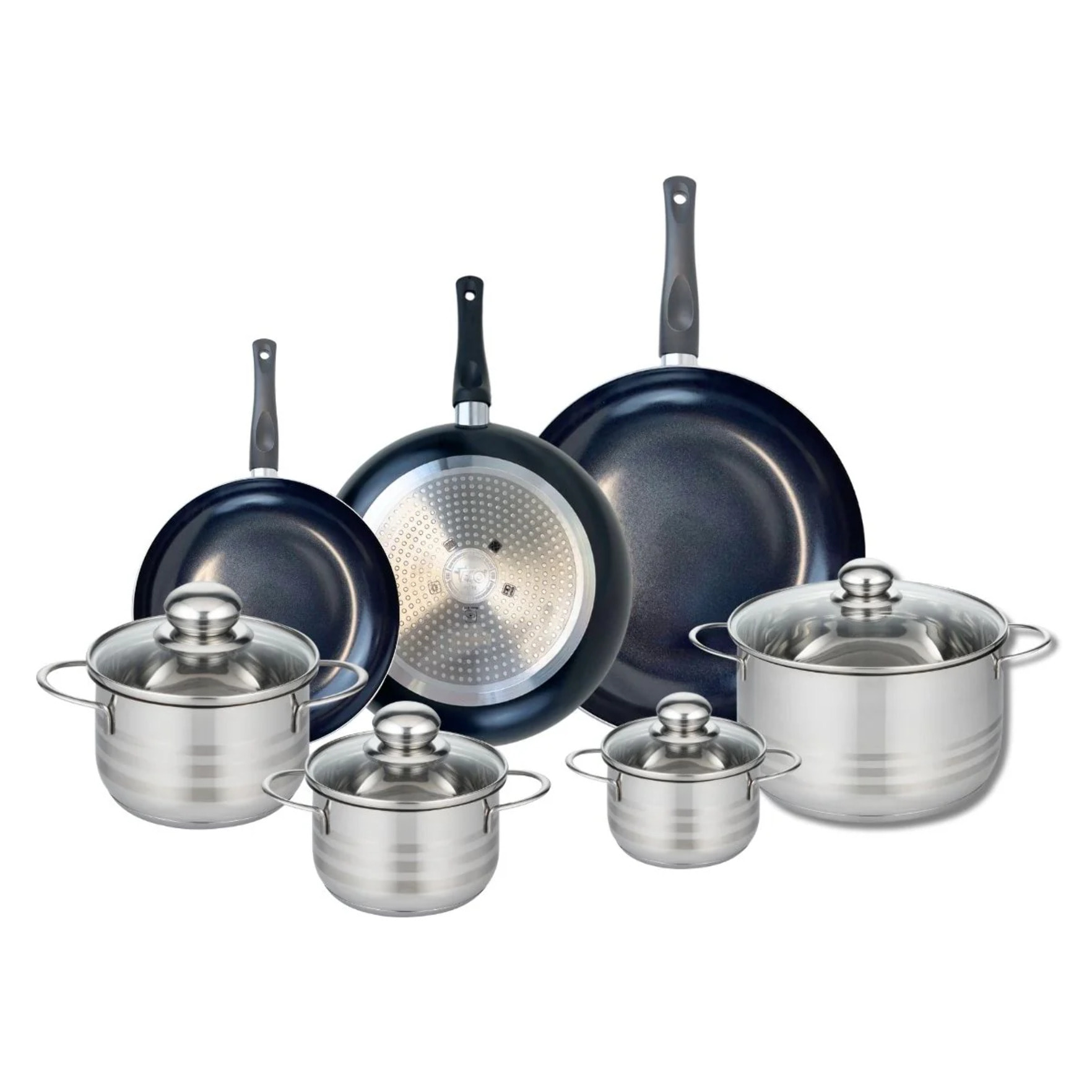Ensemble de 3 Poêles de cuisson 20, 24 et 28 cm et 4 faitouts 12, 14, 16 et 20 cm Elo Prima Brillant