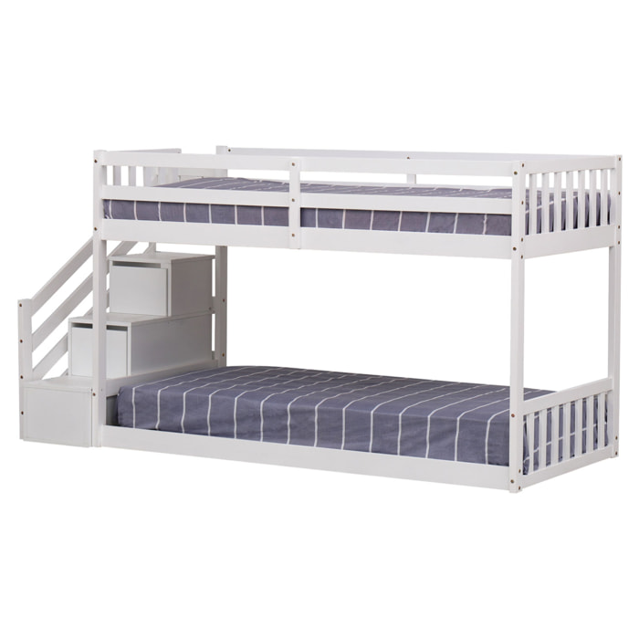 Lits superposés pour enfants 190x90cm blanc CELESTINE