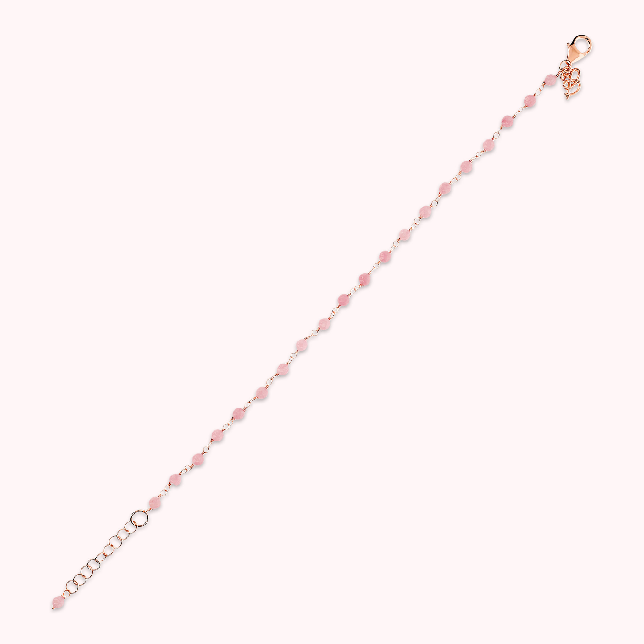 Bracciale Rosario con Pietra Naturale Quarzite Rosa