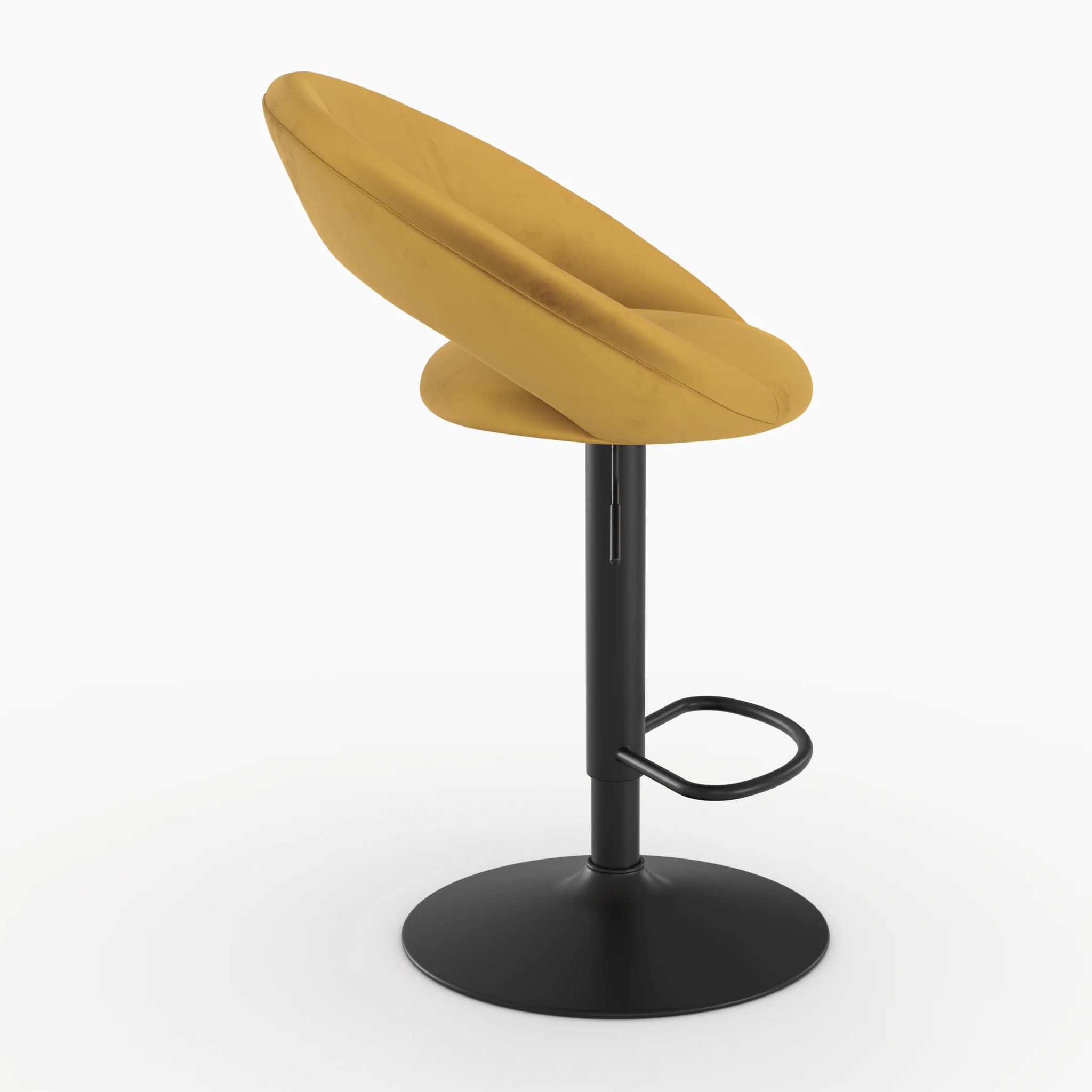 Lot de 2 chaises de bar en velours jaune curry 61/76,5 cm - Cloclo
