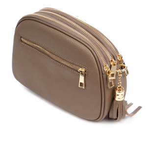 Aliminusa borsa a tracolla Donna. Pelle autentica Camoscio e Dollaro.