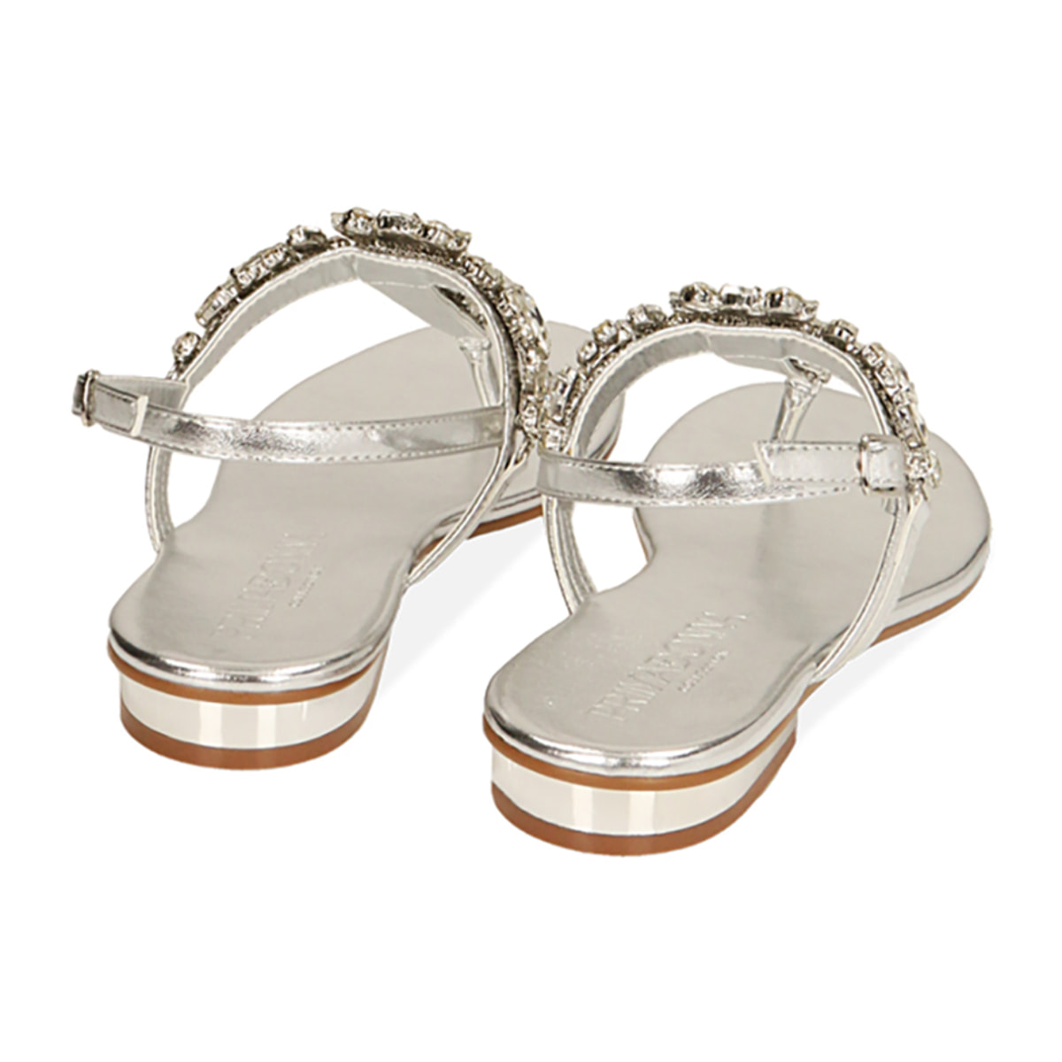 Sandalias planas plateadas