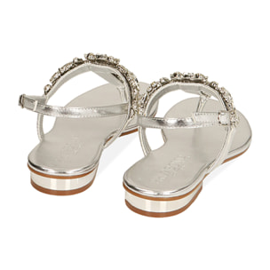 Sandalias planas plateadas