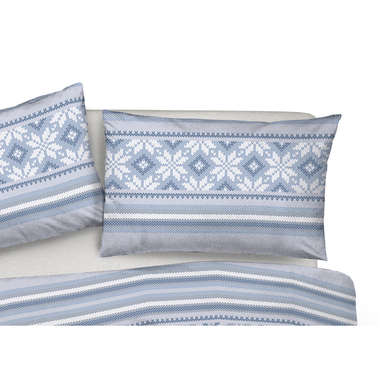 Parure Copripiumino in 100% Cotone Made In Italy Norvegia Blu