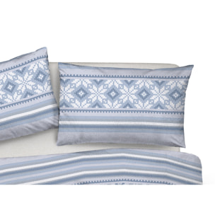 Parure Copripiumino in 100% Cotone Made In Italy Norvegia Blu