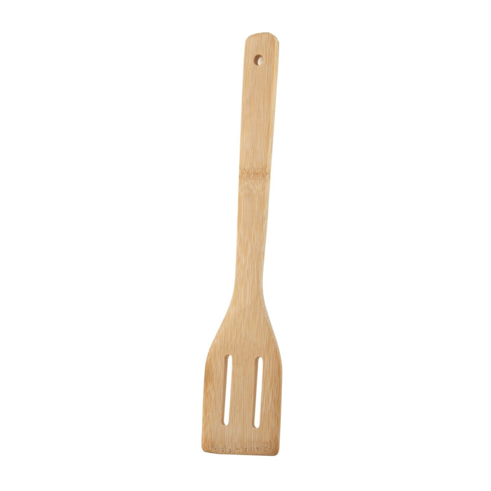 Espátula ranurada 30x6 cm bambú, utensilio de cocina natural expert san ignacio