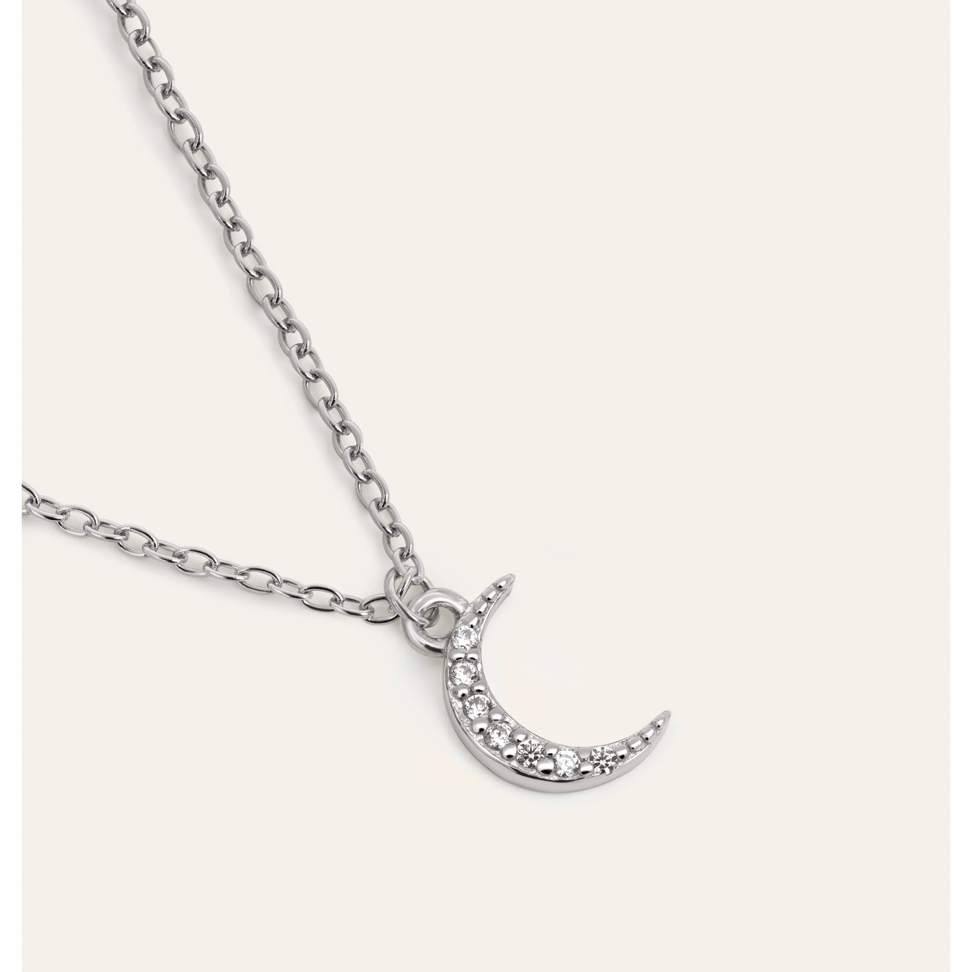 Collana Over the Moon in Argento