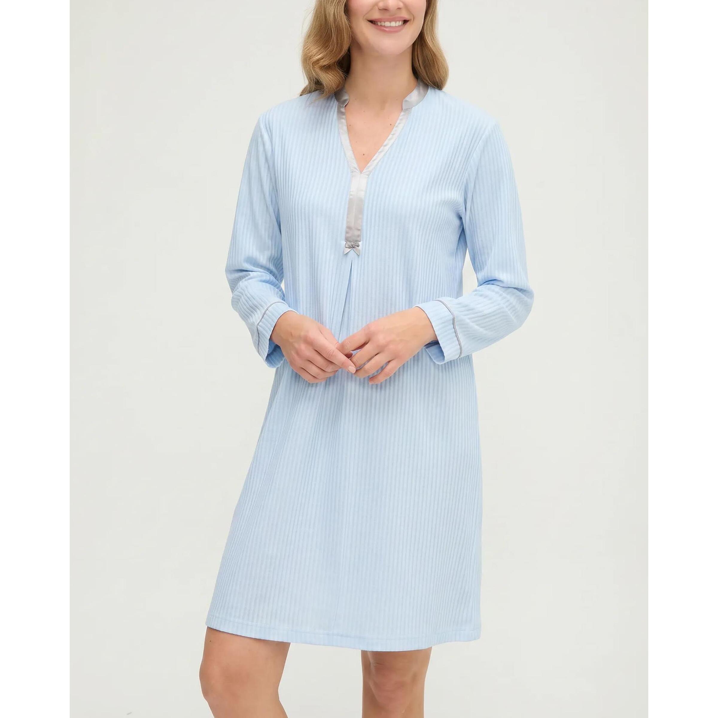 Camisón mujer lencero raso de manga larga